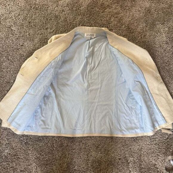 The Works Saks Fifth Avenue Women's Linen Blazer Jacket Career Size 16 Office - Picture 4 of 7